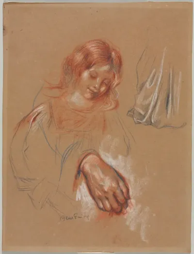 Study of a Child's Head and Study of a Woman's Hand and Drapery