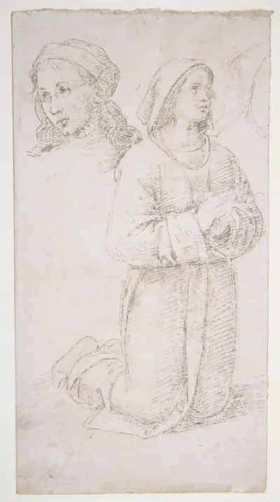 Study of a Kneeling Youth and of the Head of Another