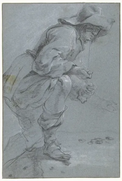 Study of a Man Playing Knucklebones