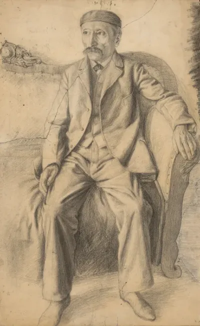Study of a Man Seated on a Sofa