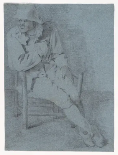 Study of a seated man, one hand resting inside his jacket (recto); Unfinished study on a seated man (verso)