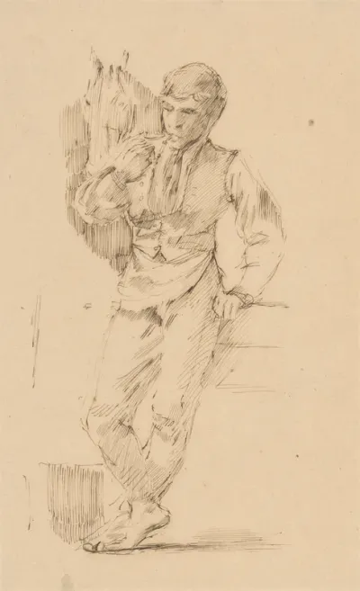Study of a Smoking Coachman