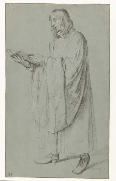 Study of a Standing Cleric, Holding a Book
