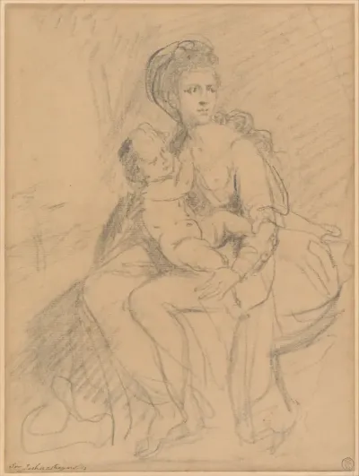 Study of a woman and child