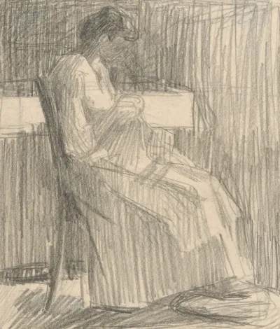 Study of a Woman Sewing