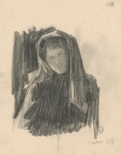 Study of a Woman with Unknotted Headscarf