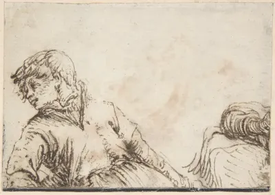 Study of a Youth with his Head Turned to the Left and Leaning on his Right Elbow