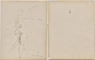 Study of Apollo for Marsyas (recto); Face in Profile (verso)