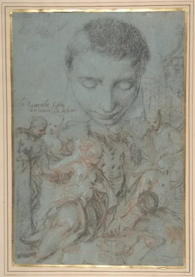 Study of Boy's Head; the Queen of Sheba Before Solomon