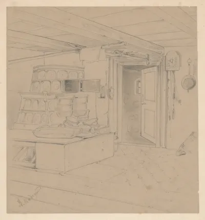 Study of Cottage Interior with a Stove