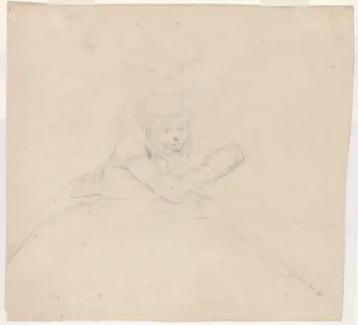 Study of Half-Length Figure with Pole [verso]