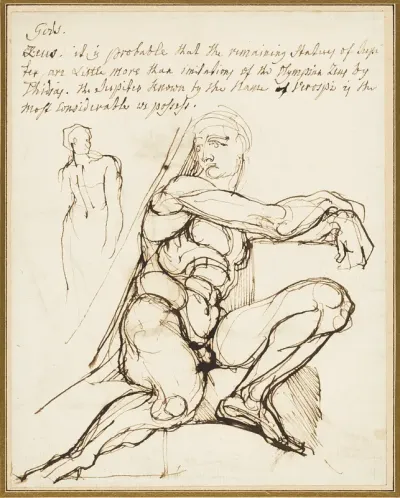 Study of Ignudo in Sistine Chapel, Rome (recto); Paraphrase of the Ignudo Seated to Upper Right of Prophet Jeremiah in Chapel, Rome (verso)