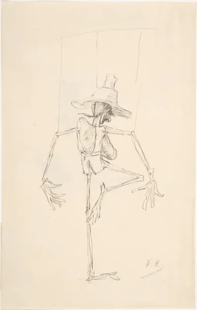 Study of Patin (recto); Sketch of an Open Book, "Compendium Maleficarum" (verso)