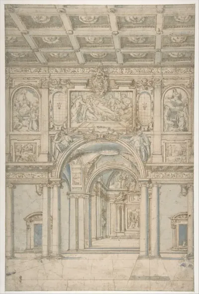 Study of the Interior of Santa Maria Maggiore in Rome