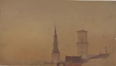 Study of the Spires of Petri Church and Our Lady's Cathedral