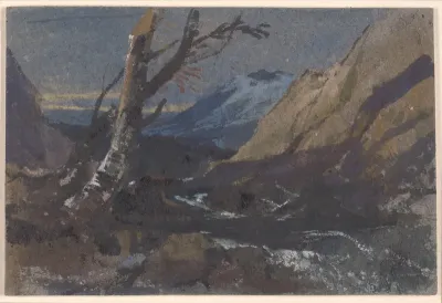 Study of trees by a mountain stream