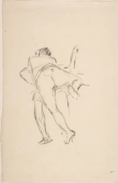 Study of two figures, one lunging at the other