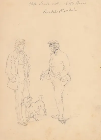 Study of Two Men in Military Uniform with a Dog