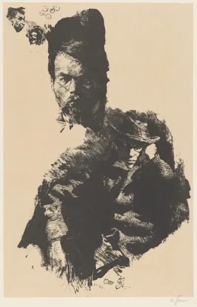 Study Sheet with Portraits of Hans Hess and Albert Klesse