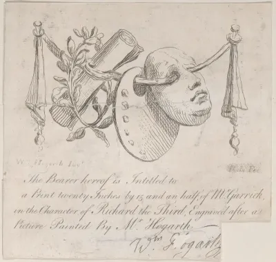 Subscription Ticket for "Garrick in the Character of Richard III"