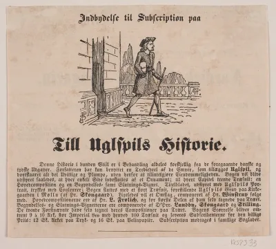 Subskriptionsindbydelse på Till uglspils historie