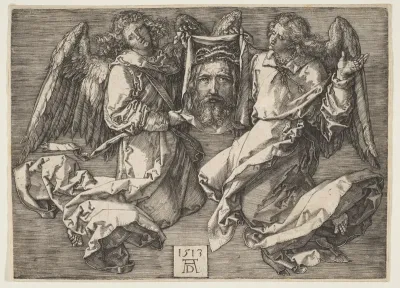 Sudarium Held by Two Angels