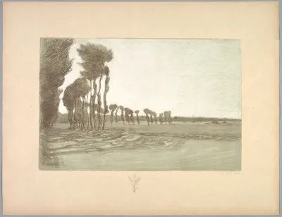 Suite de Paysages: Landscape,  Plate 5, Remarque, Three Stalks of Wheat