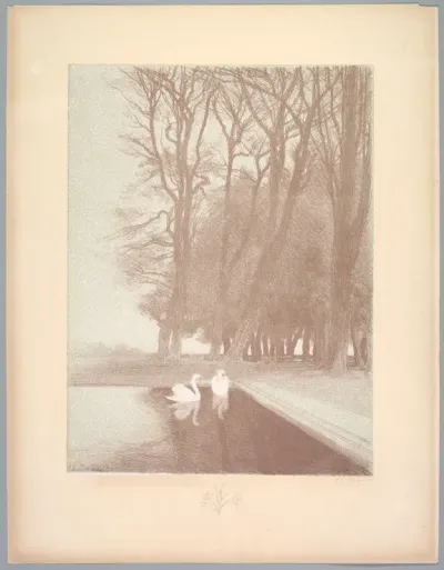 Suite de Paysages: Landscape, Plate 6, Remarque, Lilies