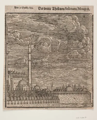 Süleymaniye-moskeen, set fra nordøst. Højre del