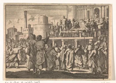 Sultan Murat IV laat van twee mannen armen en benen afhakken omdat zij hadden gerookt, ca. 1630