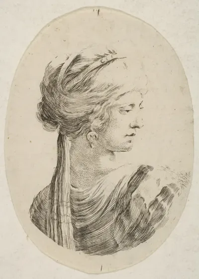 Sultana wearing a turban, in profile to the right, from 'Several heads in the Persian style' (Plusieurs têtes coiffées à la persienne)