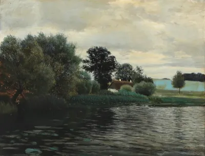 Summer day at a forest lake.