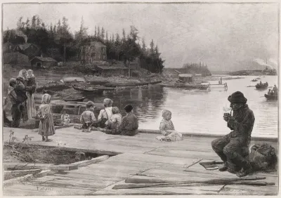 Summer Evening at Hammar's Repair Yard, after Albert Edelfelt