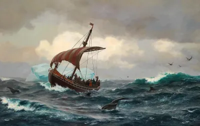 Summer in the Greenland coast circa year 1000