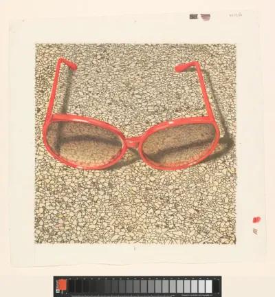 Sunglasses on granite dresser