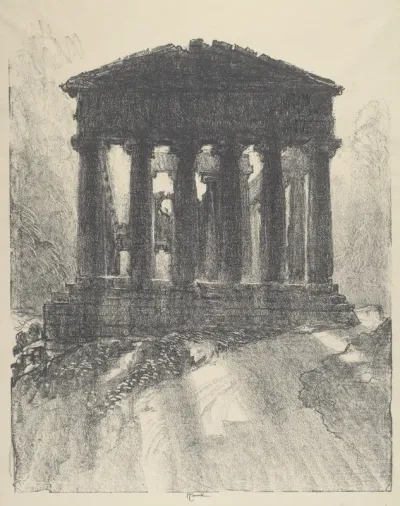 Sunrise Behind Temple of Concord, Girgenti