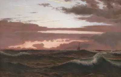 Sunset over the sea.
