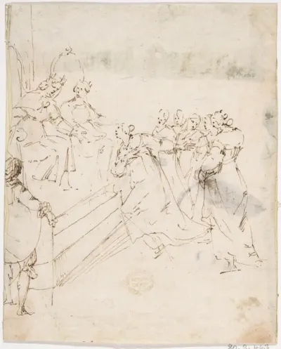 Supplicants before an Enthroned King and Queen