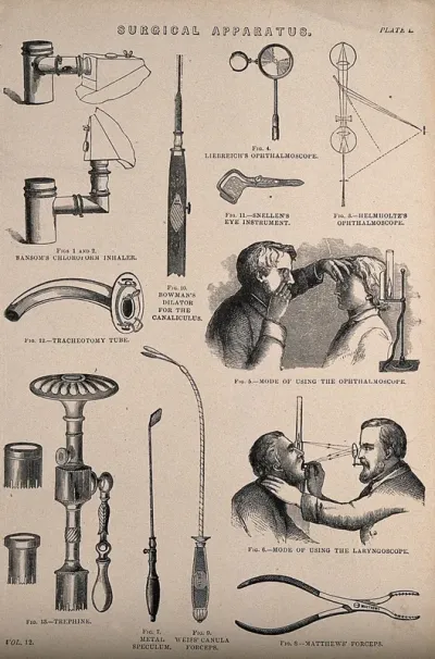 Surgical apparatus: includes demonstrations of an ophthalmoscope and a laryngoscope
