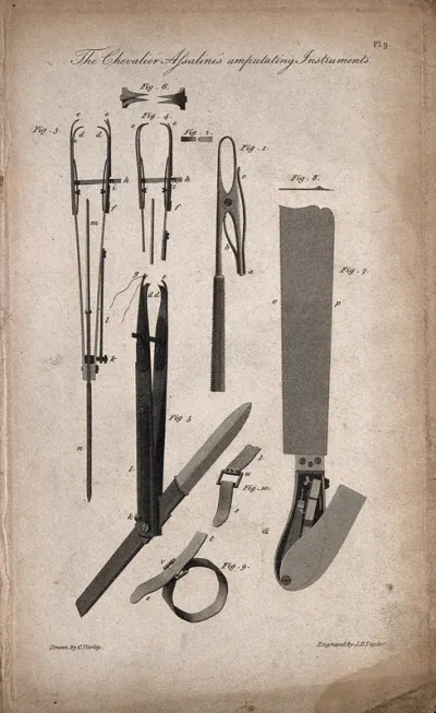 Surgical instruments: amputating instruments designed by Paolo Assalini