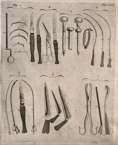 Surgical instruments, including lancets, needles and scissors