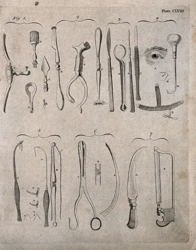 Surgical instruments, including saws, scalpels and forceps