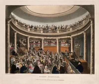 Surrey Institution, Blackfriars Road, Southwark, London: the interior of the rotunda, F