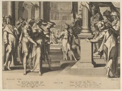 Susanna before Daniel, plate 3 from "Thronus Justitiae, tredecim pulcherrimus tabulis..."