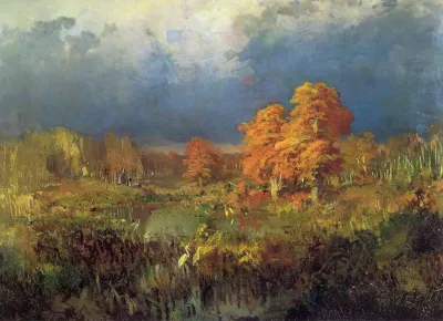 Swamp in the Forest. Autumn