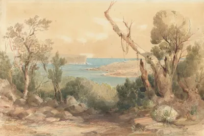 Sydney Heads, Port Jackson, New South Wales, 1850 watercolour