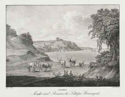 Syrmien, Markt und Ruinen des Schlosses Sharengrad