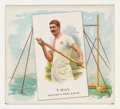T. Ray, Pole Vault, from World's Champions, Second Series (N43) for Allen & Ginter Cigarettes