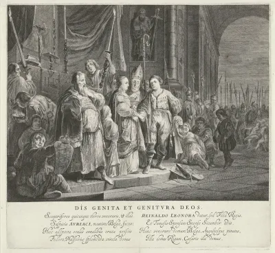 Tableau vivant met het huwelijk van Reinald II van Gelre en Eleonora van Engeland in 1332