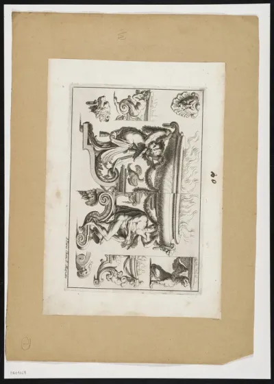 Tables and table parts decorated with putti, nudes, mythical animals and masks.